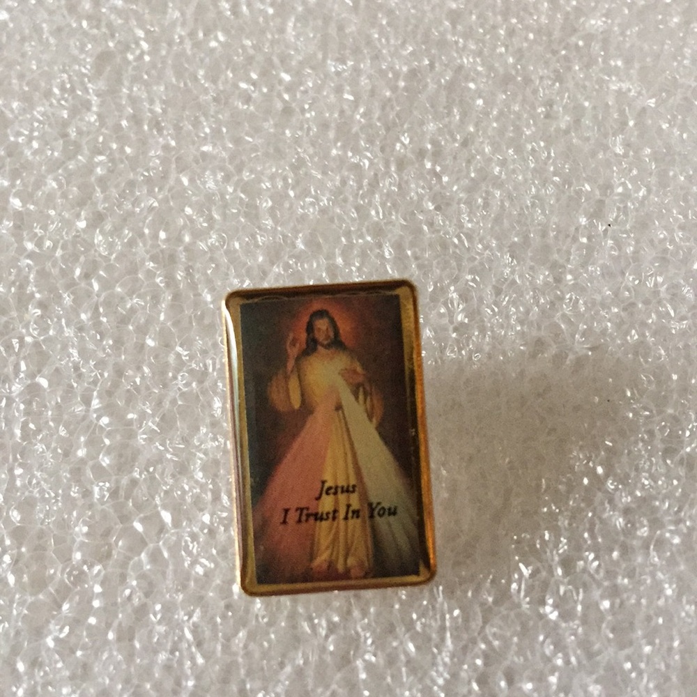 Jesus I trust in you pin